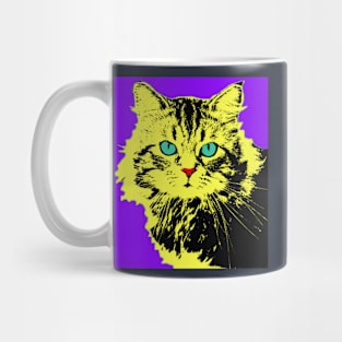 CAT POP ART YELLOW VIOLET Mug